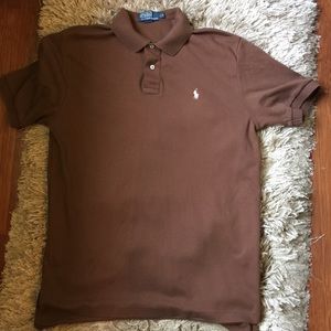 Polo men’s shirt size Lg. Milk chocolate brown